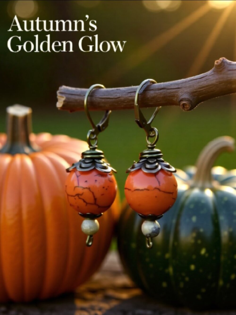 Halloween, ThanksGiving, Pumpkin Patch Earrings - Handmade + Whimsical + Fun!